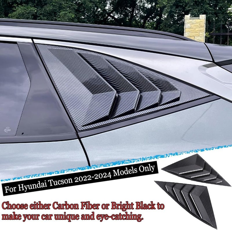 MUXEE 2Pcs Rear Side Window Louvers Air Vent Scoop Shades Cover Blinds Trim for Hyundai Tucson 2022 2023 2024 2025 - ABS Carbon Fiber Sport Interior Accessories（NOT FIT Tucson nline） - Image 4